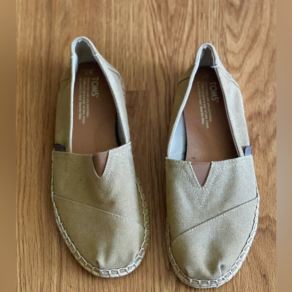 TOMS Alpargata Rope Canvas Slip On Espadrille shoes Mens 7 8.5 M Womens Sand